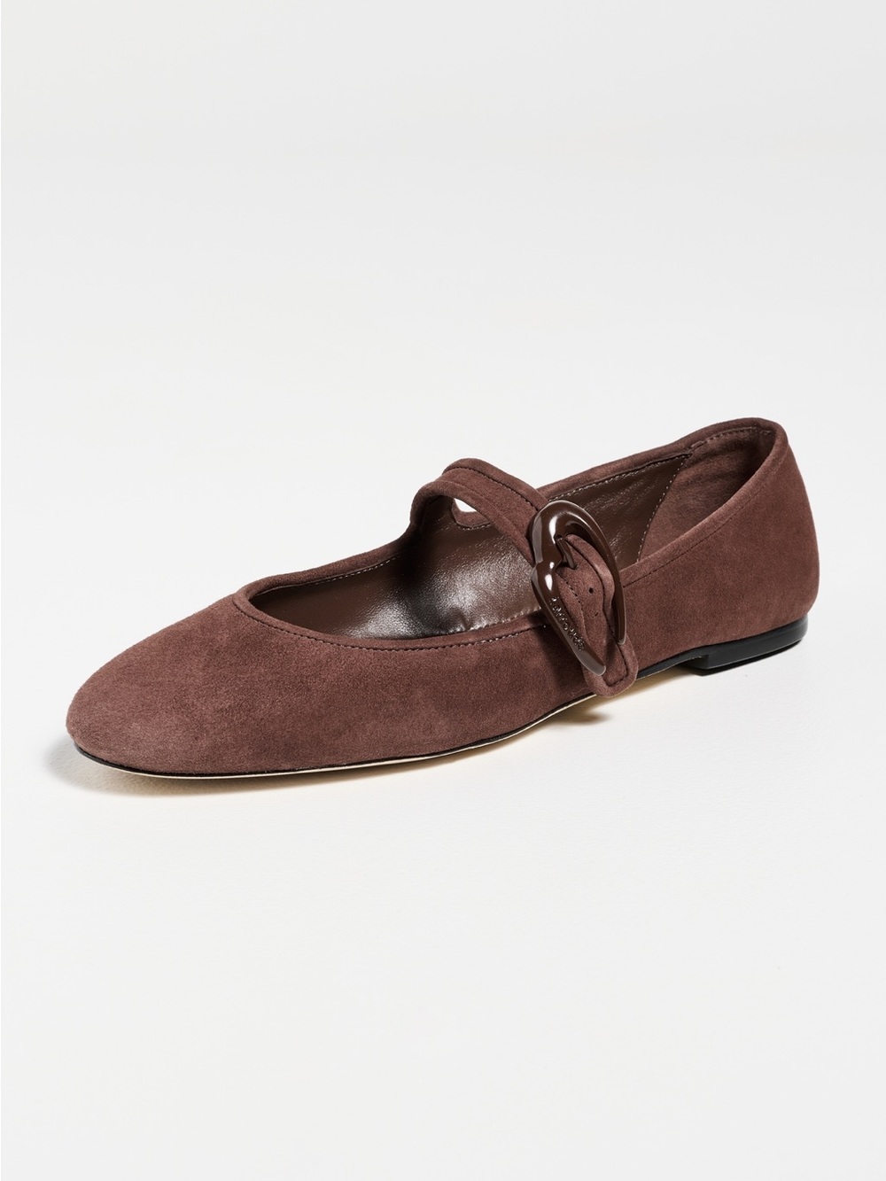 Larroudé Verona Ballet Flats in Brown Suede